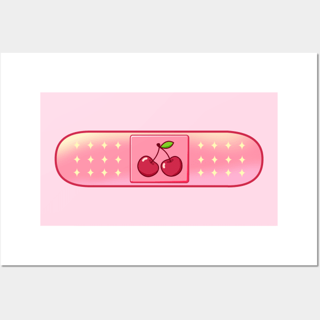 Cherry Bandaid Wall Art by Avery Ota